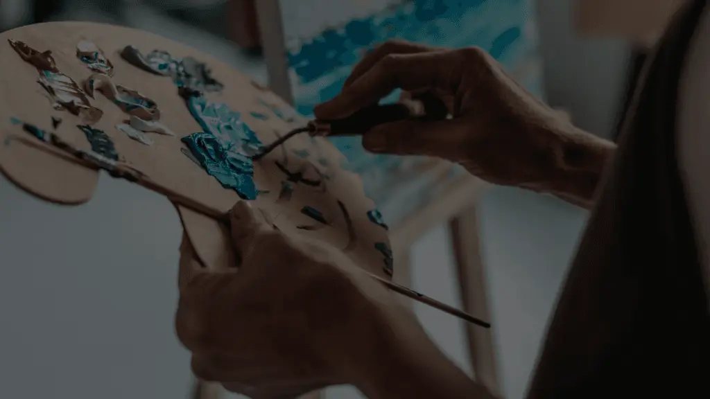 화가가 그림을 그리는 모습