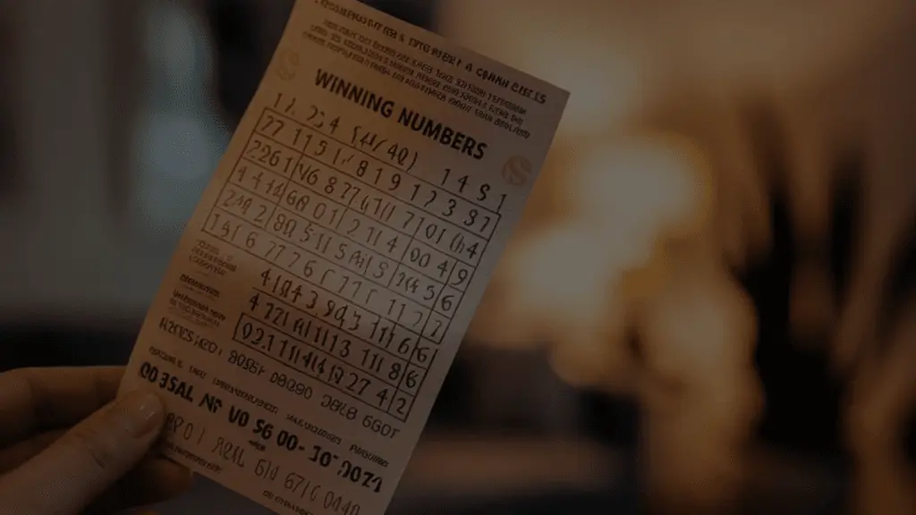 복권 당첨 번호가 적힌 카드